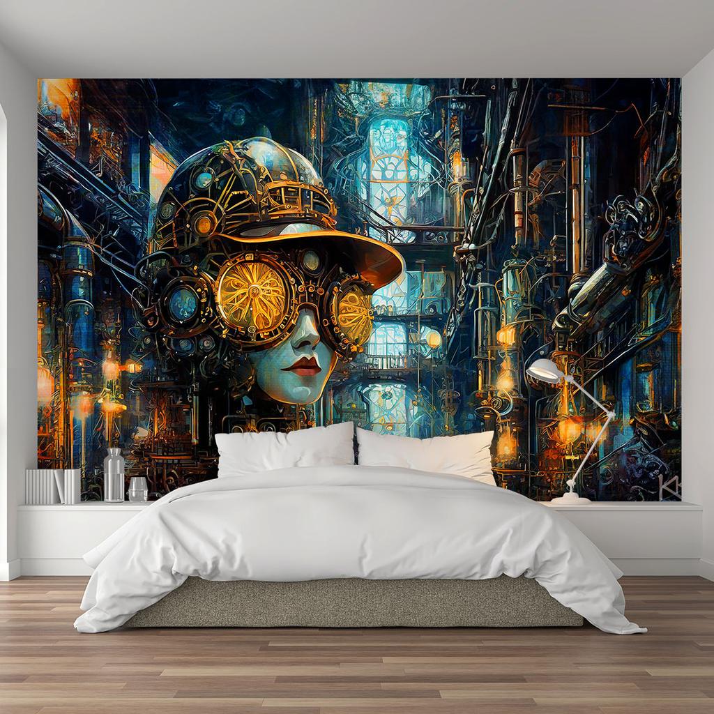 Hintergrundbild Weiblicher Steampunk Abstraktion