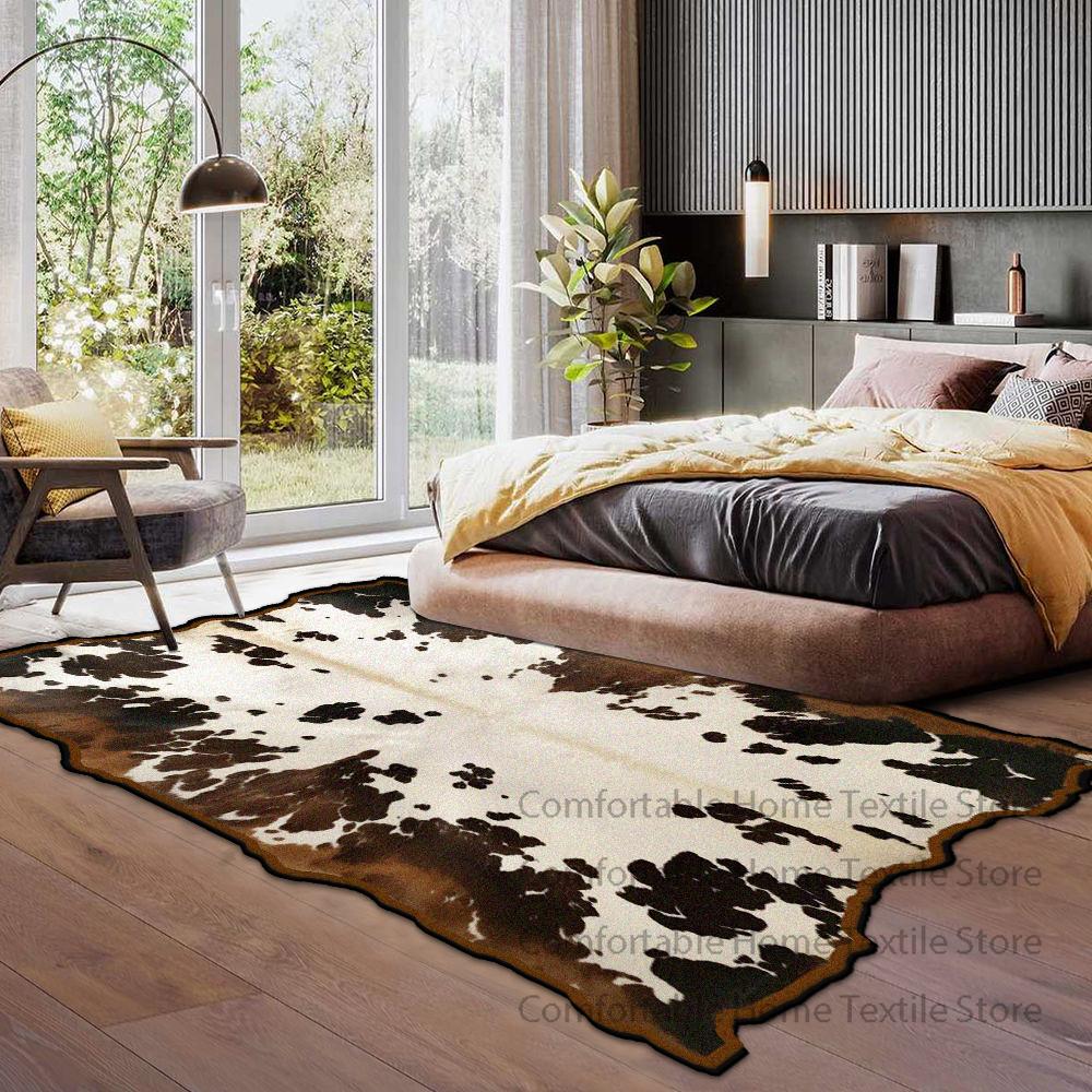 Faux Animal Skin Alien Rug Soft Non Slip Floor Mat For Living Room Bedroom Bedside Easy Clean Entrance Door Carpet