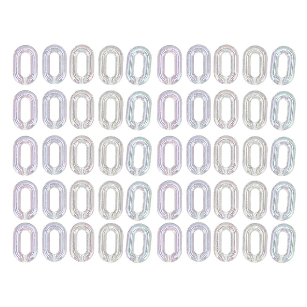 50 STÜCKE Acryl Verbindungsringe Transparent DIY Zusammenbaubar Transparente Farbplattierung Acrylkette