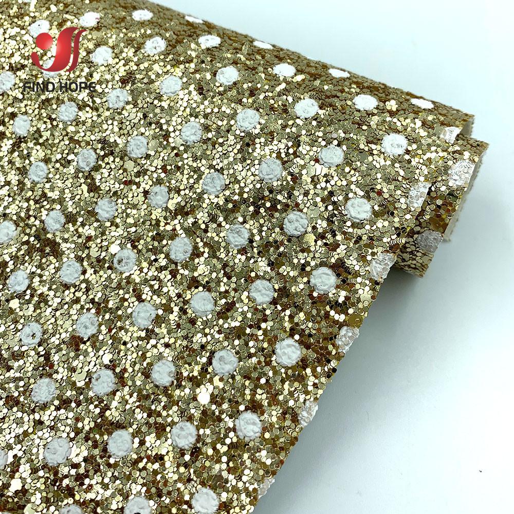 

20*30cm Sheets Polka Dot Chunky Glitter Sequins Vinyl PU Faux Leather Fabric Sparkle DIY Craft Brooch Bow Handmade Earring Decor