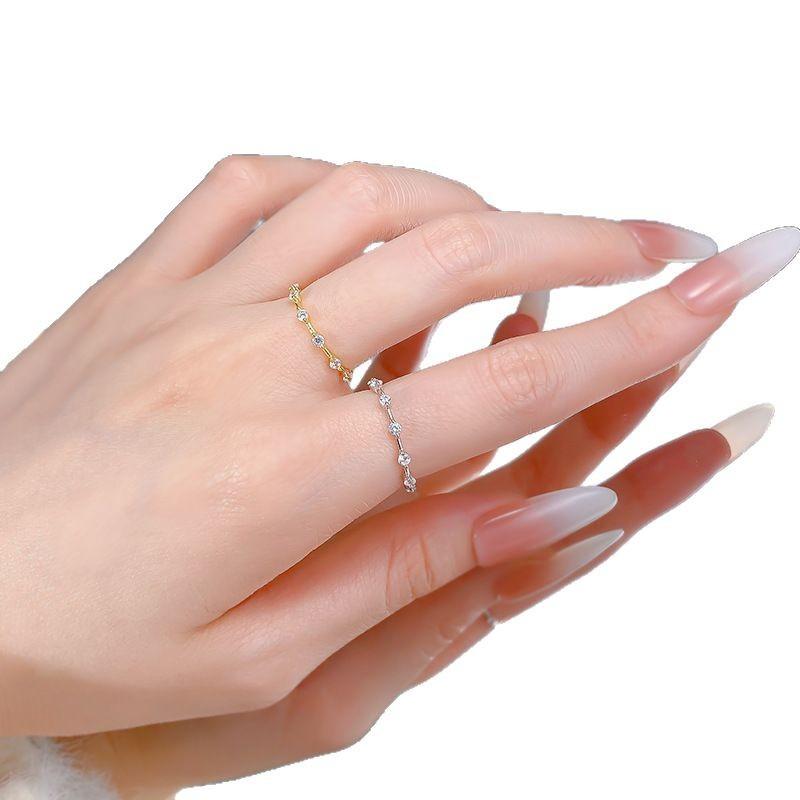Bijoux Bague Minimaliste de Luxe Léger Plaqué Or, Bague Anneau Peut Être Empilée et Assortie