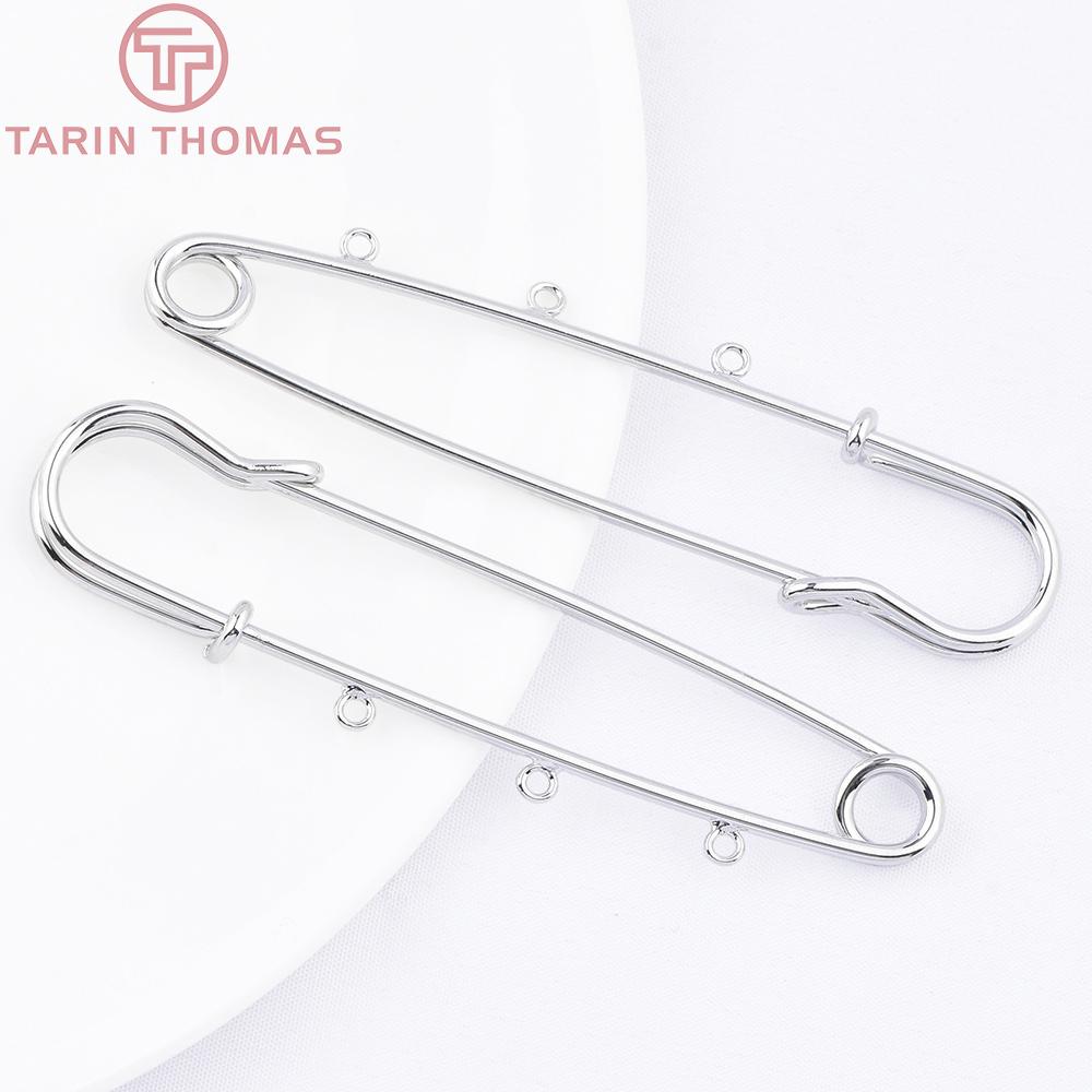 (9648) 6 Stück 24K Goldfarben Plattiertes Messing mit Löchern Kleidernadel Brosche Hohe Qualität DIY Schmuckherstellung Fundstücke Zubehör