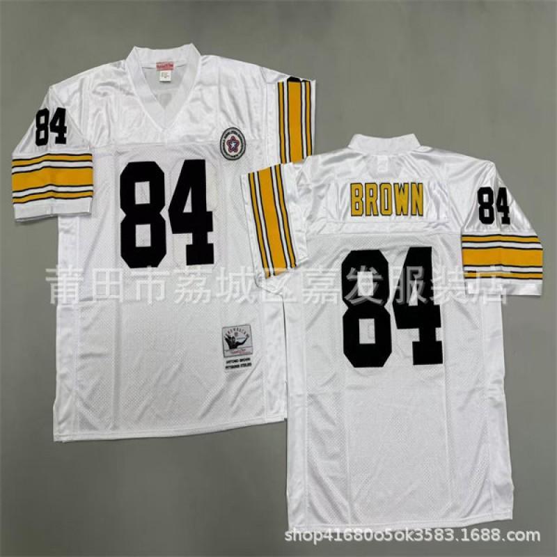 Pittsburgh Steelers Vintage NFL Football Jersey Men Cotton Embroidered Training Shirt Rugby Sport Wear