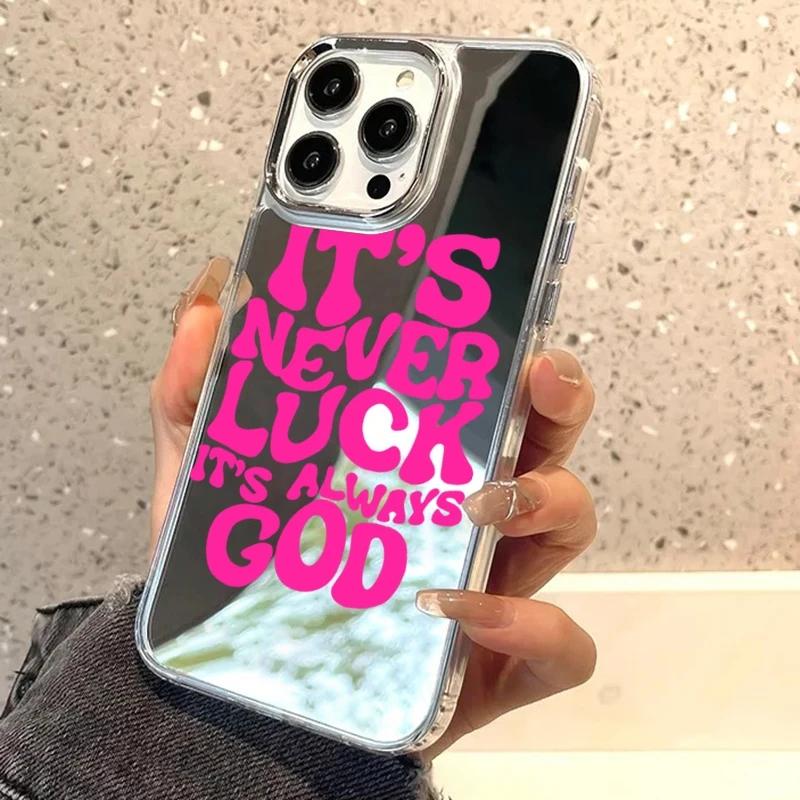Trendy Quotes & Colorful Letter Makeup Mirror Phone Case For iPhone 17 AIR 16 15 14 13 12 11 PRO MAX PLUS Y2K Shockproof Cover