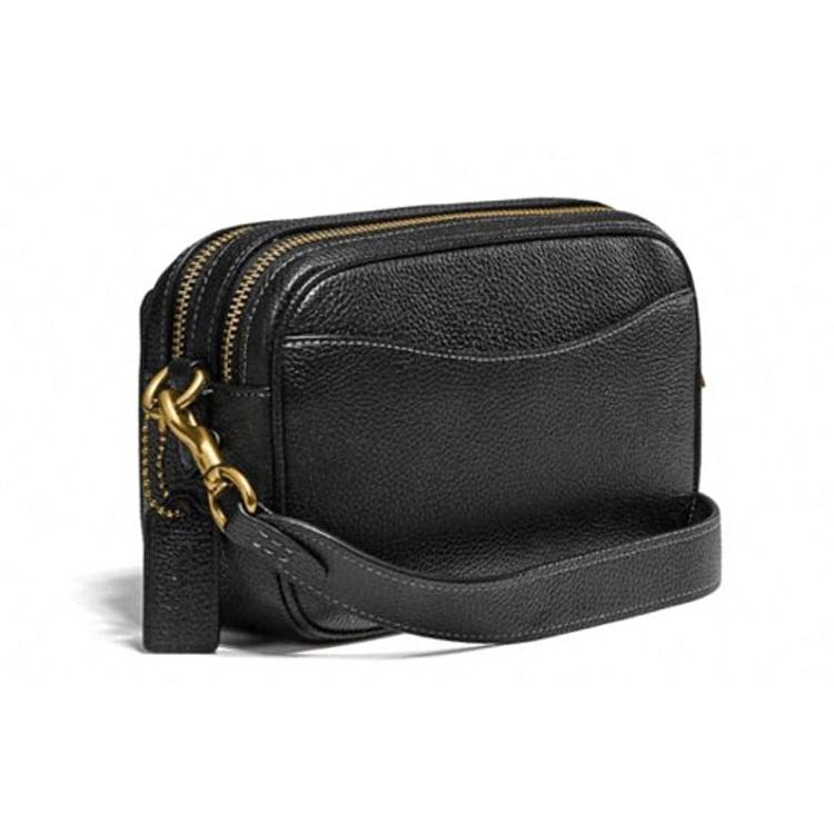 COACH Willow Grain Leather Camera Bag, Shoulder Bag, Crossbody Bag Small Women's Black C0823-B4BK