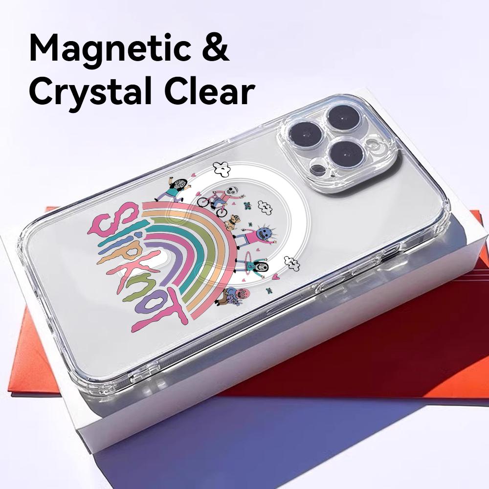 Funny Cartoon S-Slipknots Phone Case For iPhone 17 16 15 14 13 12 Pro Max Plus With Magnetic Crystal Clear Case Wireless Charge
