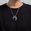 European & American Bold Men's Vintage Angel Wings Stainless Steel Pendant Necklace