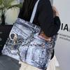 Premium Splicing Denim Shoulder Tote Bag Large Capacity Summer New Fashion Niche Design Handbag