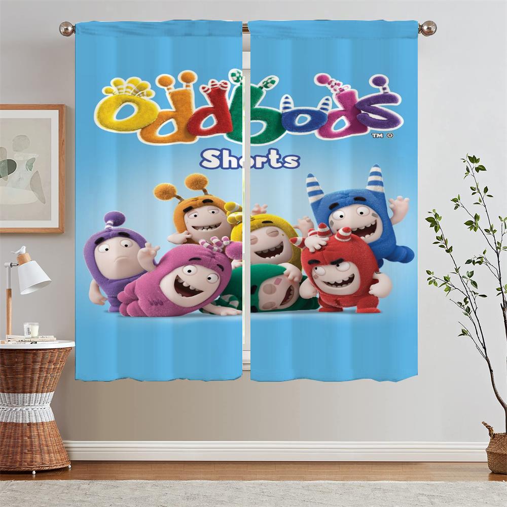 Oddbods Podwiązki do zasłon zaciemniających Zasłony do sypialni 2 sztuki Zasłona zaciemniająca do pokoju dziecięcego Rolety okienne Parawan Loki Dom
