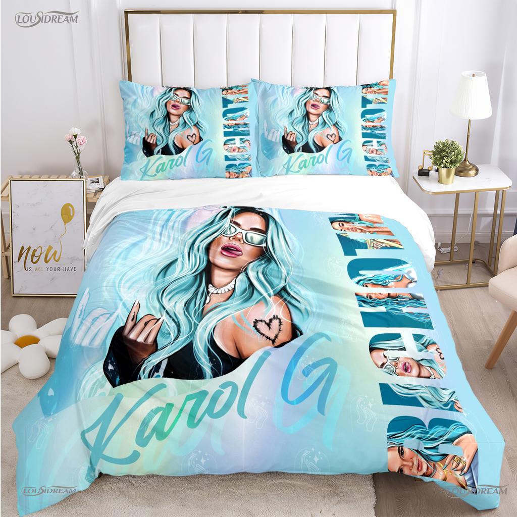 Sexy Karol G Singer Al Season Soft Duvet Cover Warm Comforter Beding set Soft Comfortable Quilt Cover plus Pilowcases Tens Single/Double/Quen/King