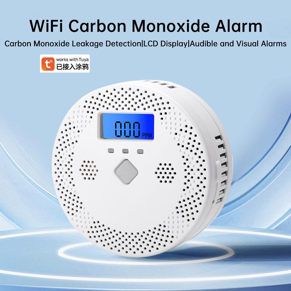 Portable Carbon Monoxide Detector Tuya WiFi Smart Carbon Monoxide Alarm Suitable for Homes, Offices, Etc.