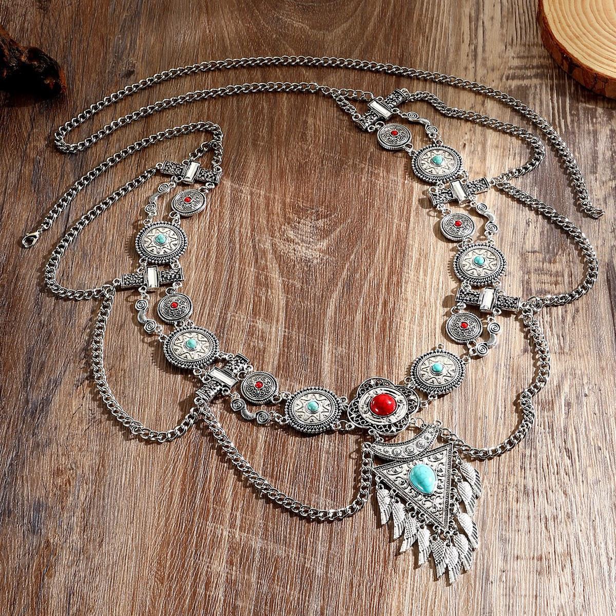 

Многослойная цепочка на талию в стиле ретро в стиле богемного этнического стиля с бахромой, женские аксессуары в стиле ханьфу, аксессуары для фотосъемки в путешествии