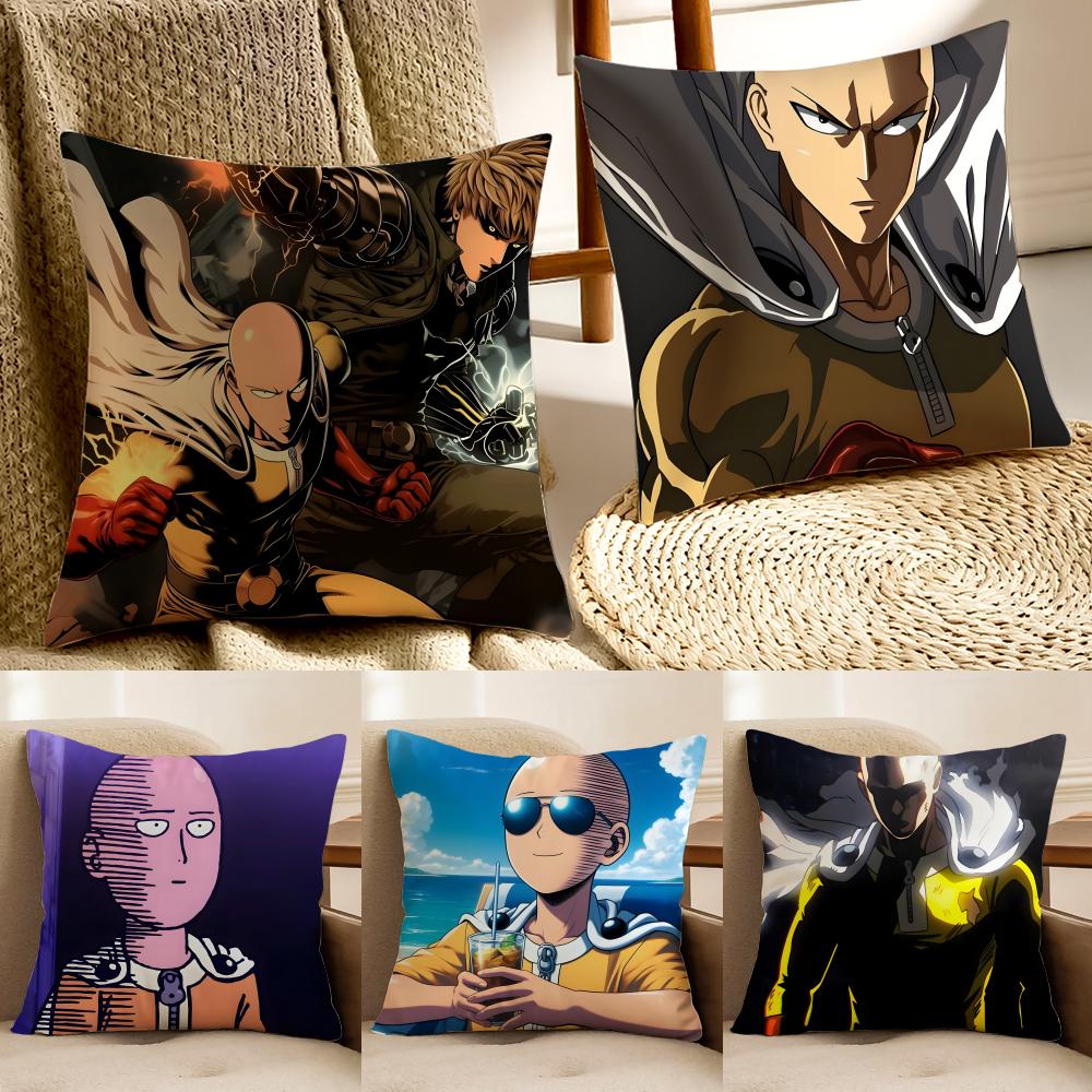Anime Action OOne Punch MMan Cushion Cover Pillowcase Antidustmite Living Room Sofa Decor Cushion Room
