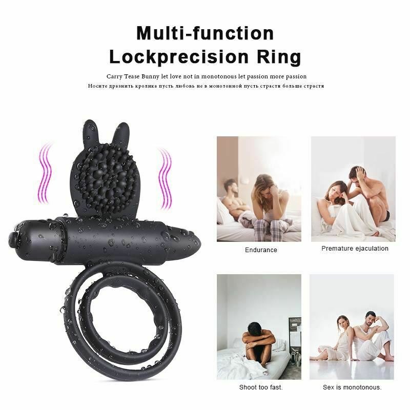 Mini  Silicone Vibrating Double  Ring  Rings