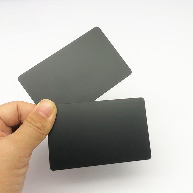 Stainless Steel Engravable Metal Business Cards - Brushed Gold Black Finish