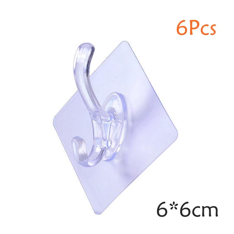 

Гачок Прозора стіна для ванної кімнати Інструмент для зберігання домашнього оздоблення Безперервний ряд гачків без перфорації Міцна та безшовна дверна вішалка 6 Pcs 1 Hook