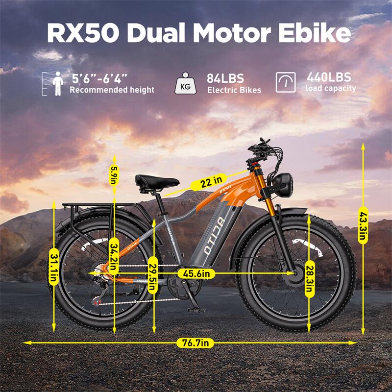 OTIDA electric bikes 1000W motor 48V20AH lithium battery hydraulic brake e-bike 26-inch adult mountain electric bike RX50