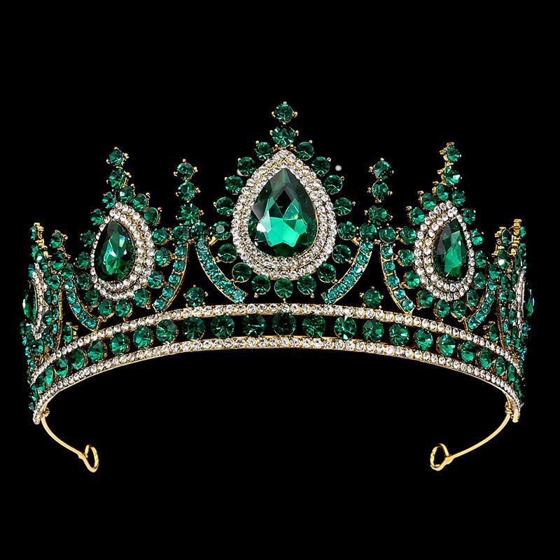 

Корона из сплава со стразами в стиле ретро барокко, европейский стиль, свадебный головной убор и аксессуары для волос