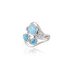 925 Sterling Silver Larimar & Blue Topaz Statement Ring – Handmade Ocean-Inspired Gemstone Jewelry, Girl's Blue Ring