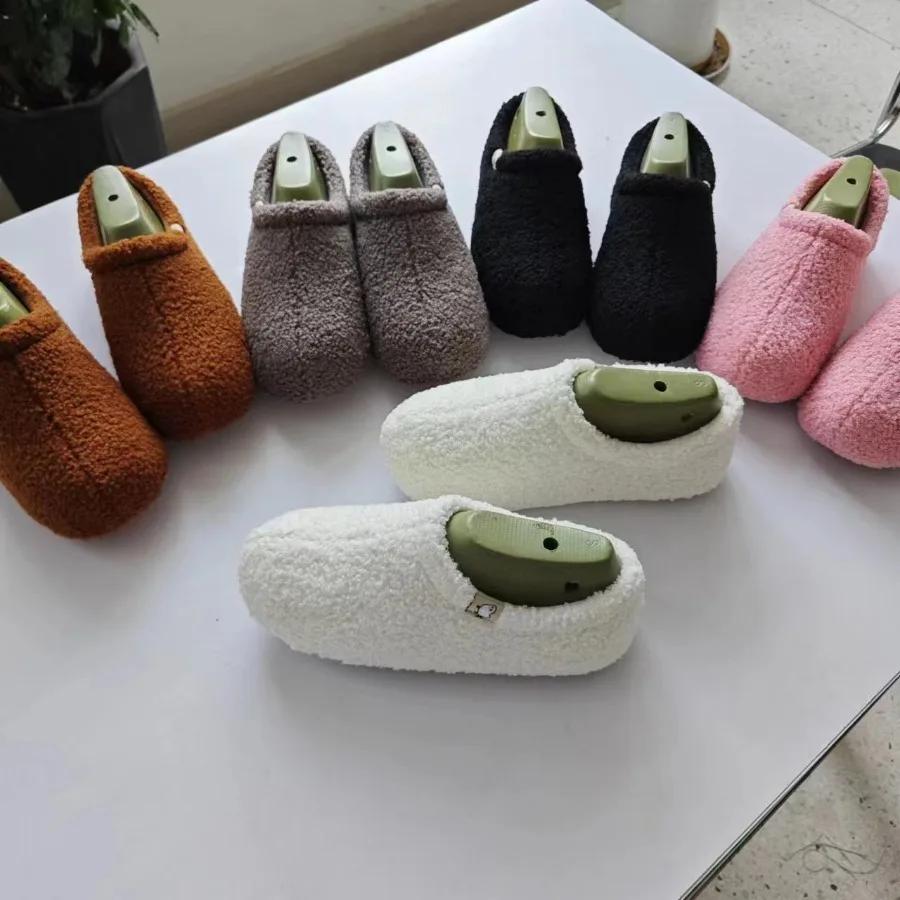 Ultra-Soft Home Cotton Shoes for Women Men, Cozy Teddy Fleece Slippers with Non-Slip Sole All-Wrap