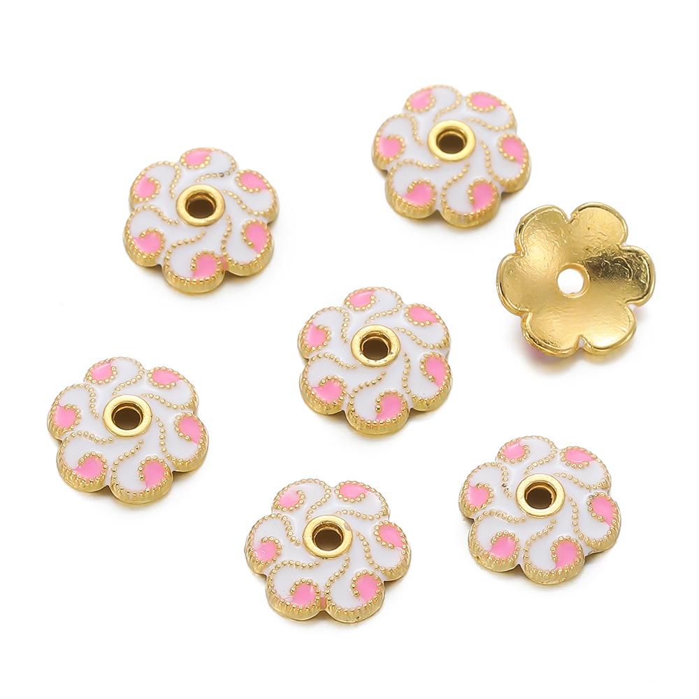10pcs/lot Metal Loose Spacer Beads Flowers Caps For DIY End Spacer Charms Necklace Bracelets Earring Jewelry Making Craft