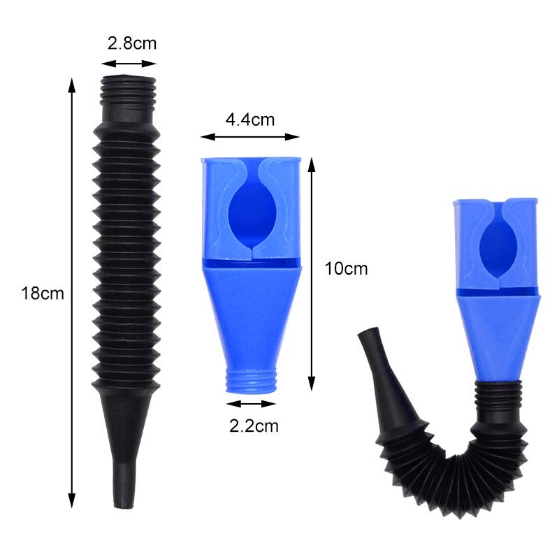 Plastic Car Motorcycle Refueling Funnel Gasoline Engine Oil Funnel Tools Long Stem Hose Oil Funnel Kit Fluid Change Filling Tool
