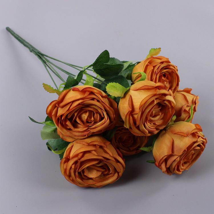 Single multi-headed rose wedding hotel decoration home road lead fake flower
