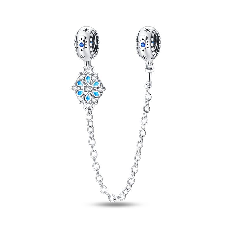 100% Copperdance Of Snowflakes Charms Fit Pan Original Bracelets Winter Love Bead Luminous Pendant Diy Jewelry Making