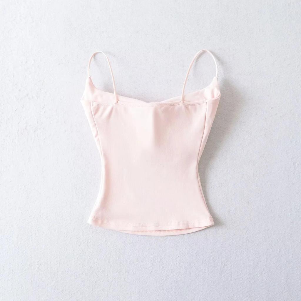 2025 New Women's Spicy Style Elastic Band Camisole with Chest Pads - Sexy, Tight, and Backless