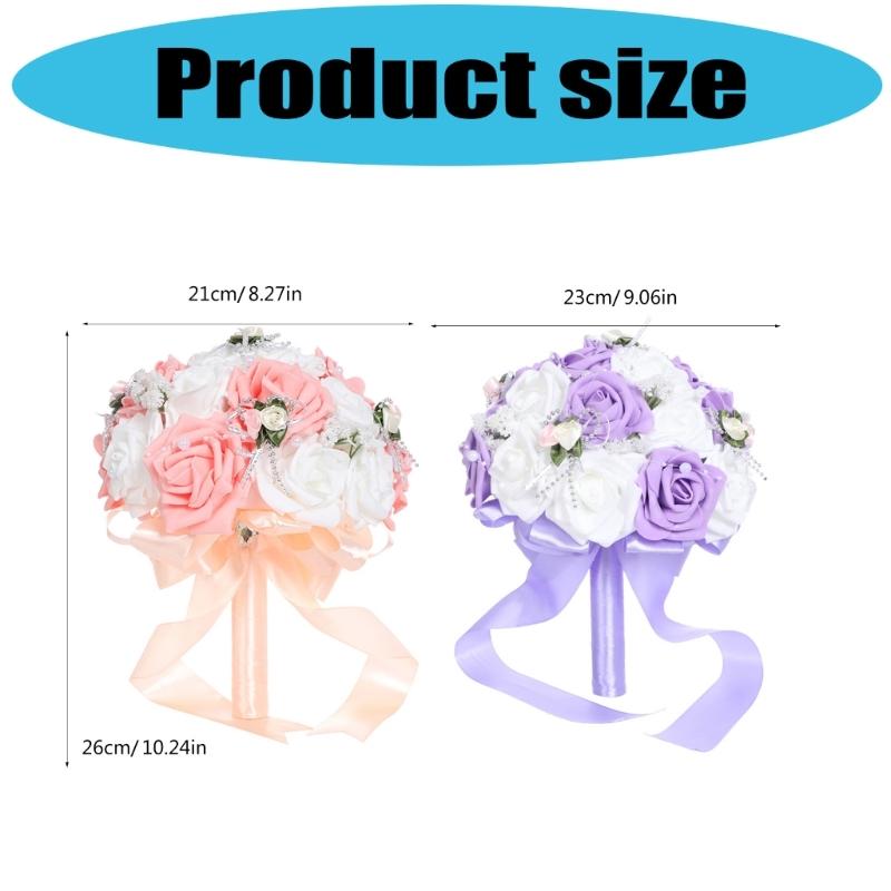 Wedding Handheld Flower Bridal Bouquet Simulation Rose Flower For Ceremony Reception Anniversary Party Gathering