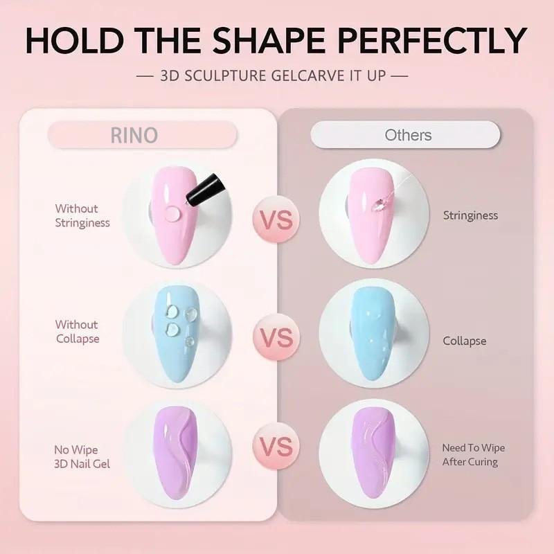 3D Sculpting Rhinestone Gel, No-rinse Nail Art, Powder-free Design, UV Gel, Long-lasting, Extension, and Strengthening Water-wave Gel.