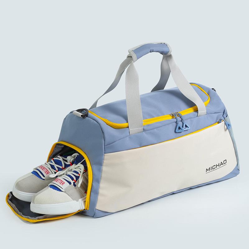 Sporty Travel Handbag with Wet/Dry Separation, Fitness & Swimming Bag, Crossbody Luggage with Shoe Compartment, Custom Logo Option