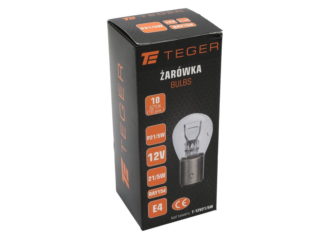 Bulb 12V 21/5W BAY15d TEGER, (sold In Packs of 10)