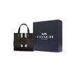 Coach Dempsey 22 Classic Logo Canvas And Leather Tote Bag Women tote Smoke-Black C7083-SVRT6