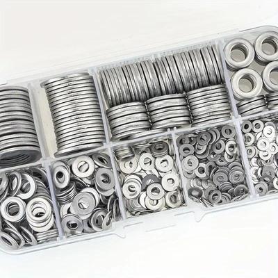 360/580 stuks 304 Roestvrij Staal Platte Ringen Set, Perfect Voor Huisdecoratie, Fabrieksreparatie, Keukens, Winkels & Meer