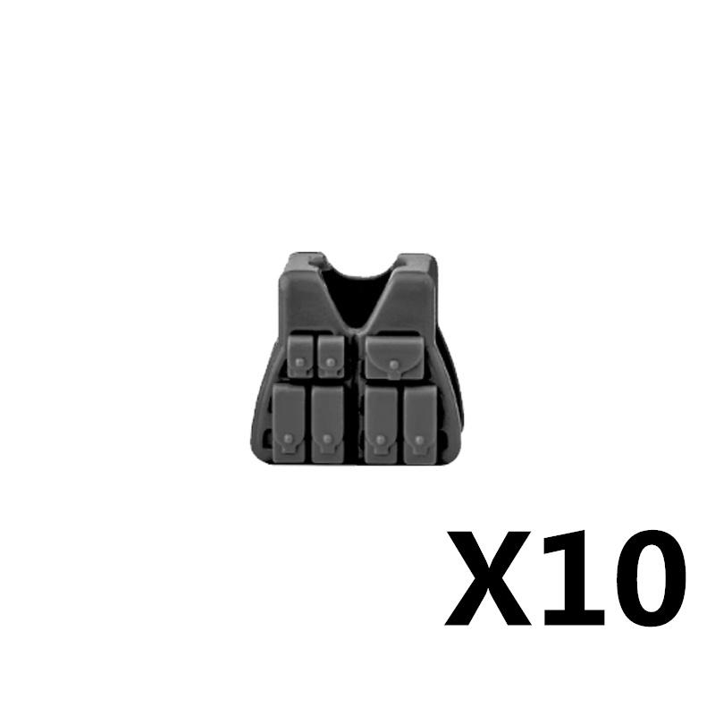 MOC Militärfigur Zubehör Bausteine Alpha SWAT Helm Weste Rucksack Knieschoner Nachtsichtgeräte Steine Spielzeug K017