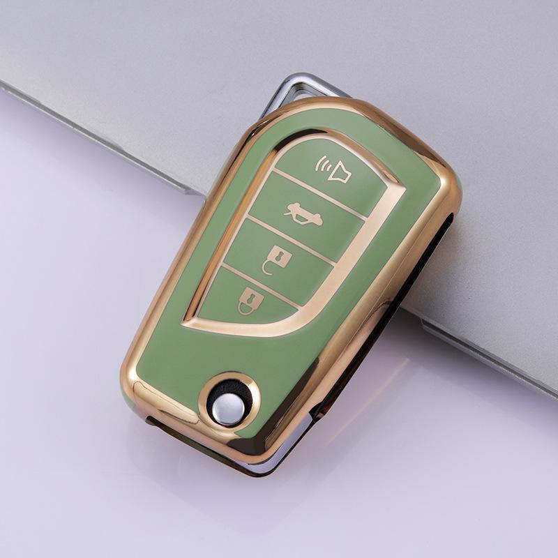 Full-Coverage Protective Case for Two-Button Toyota Keys, Fits Corolla, Highlander, Reiz, RAV4