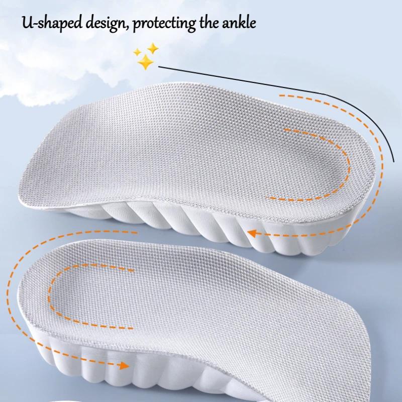 2 paia di Solette Rialzanti Semi-Nascoste per Scarpe Inserto per Tallone Cuscino Sportivo Aumento Altezza Schiuma a Memoria EVA Rialzo Tallone 1.5/2.5/3.5CM
