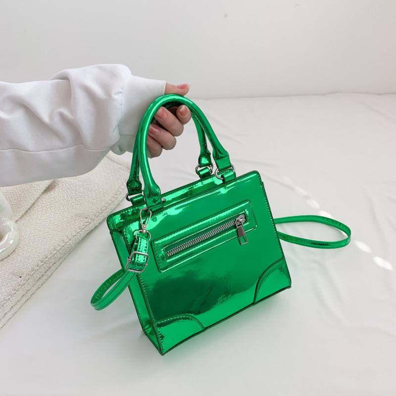 Fashionable Small Square Bag Versatile Pu Material Handbag With Zip Closure For Daily Use