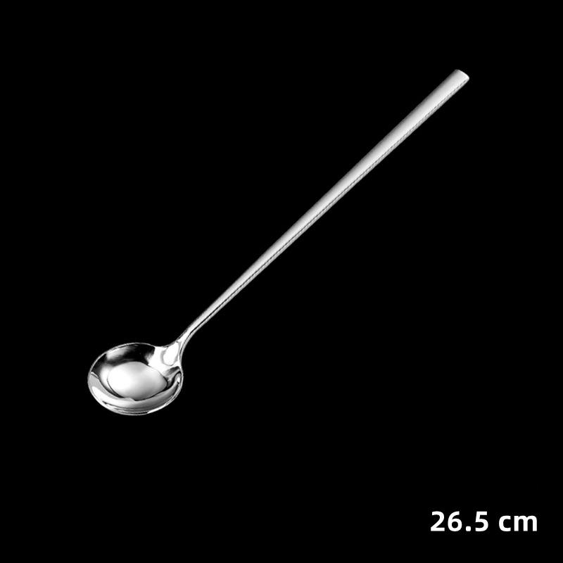 304 Stainless Steel Tea Spoon Long Handle Cocktail Coffee Ice Cream Stirring Scoop Dessert Fork Kitchen Tableware Bar Tools