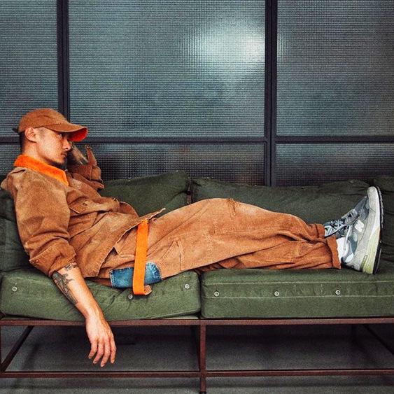 Męskie Modne Luźne Kombinezony Retro z Dziurami z Prostą Nogawką