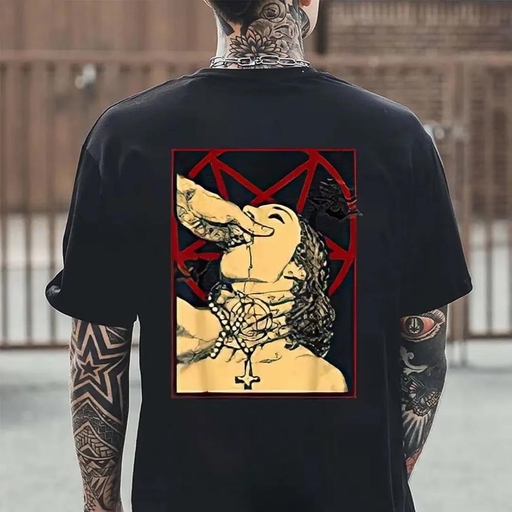 Summer Polyester Creative Fallow Elastic Graphic Hipster Comfortable Weird T-Shirts Men Quick Dry Material Tee Short Sleeve