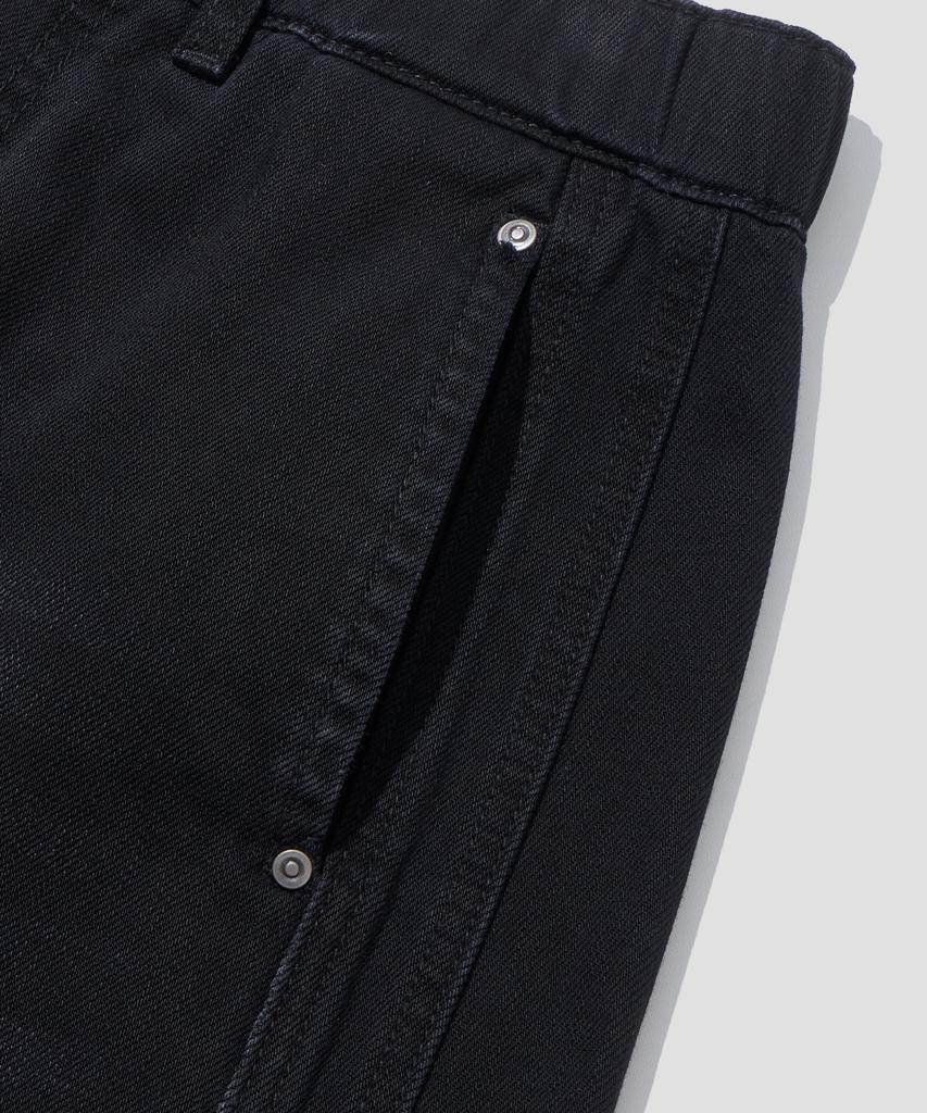 AGOD Vintage Elastic Waist Balloon Denim Pants [Black]