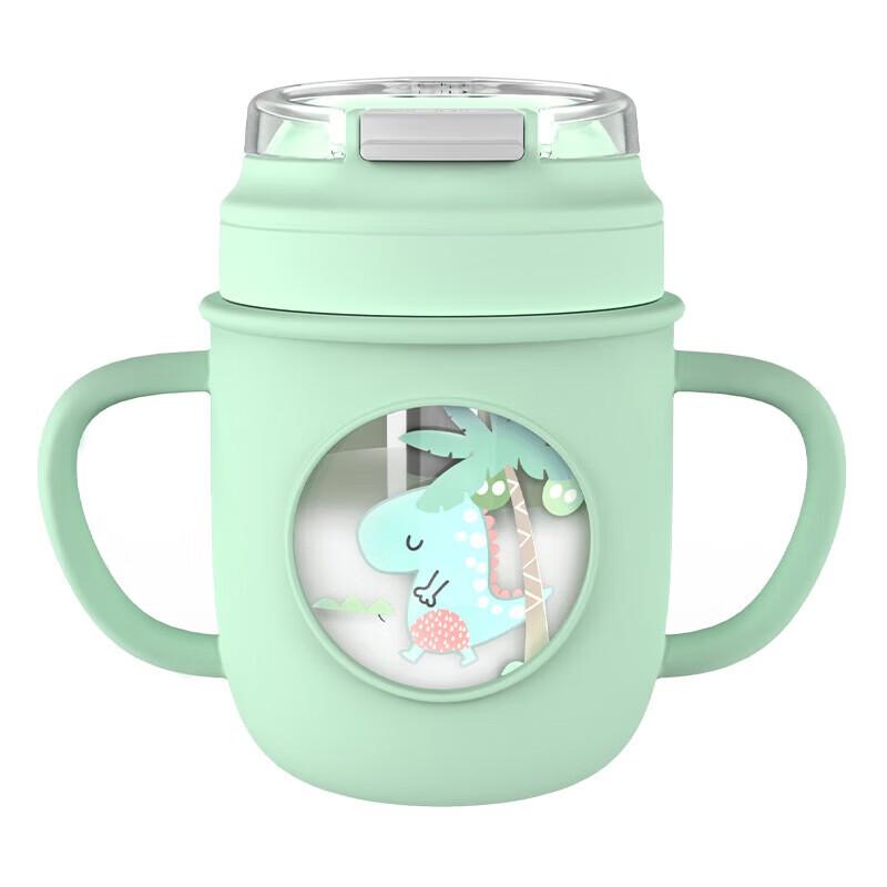 Temeike Cute Kids Double-Layer Glass Straw Cup