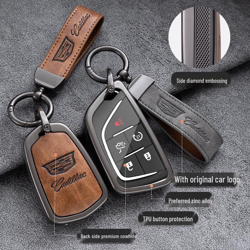 Cadillac Key Case: Metal Shell for CT5, XT4, XT5, XTS, ATSL, CT6 Models.