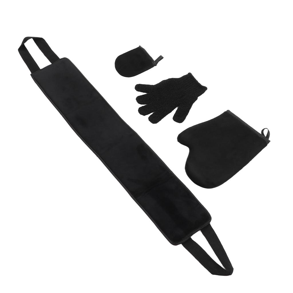 4pcs Self Tanning Mitt Applicator Kit Soft Sponge Tanning Cream Lotion Mousse Oil Back Application Band