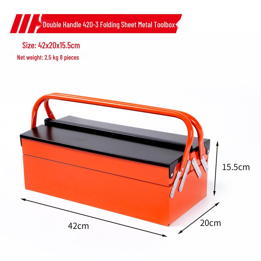 Multi-Layer Portable Folding Toolbox with Large Capacity for Home and Car Repair