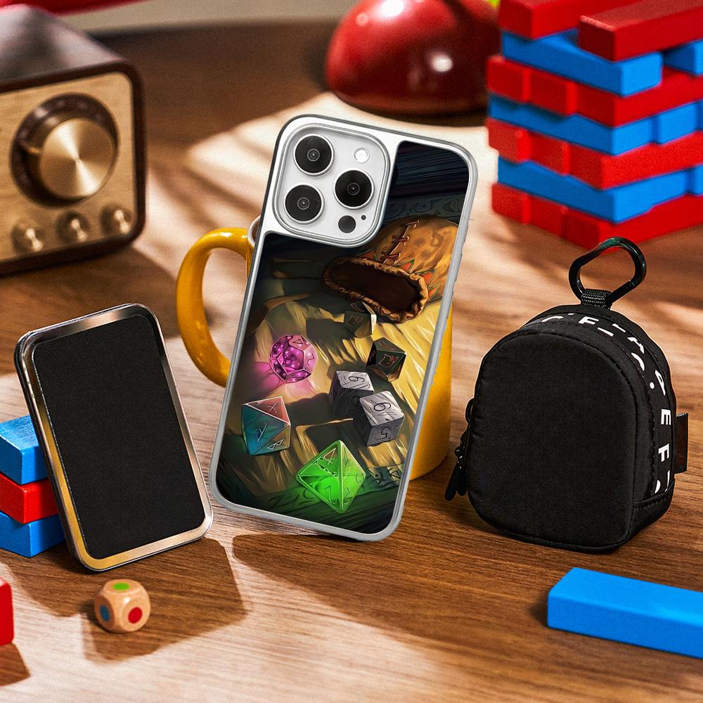 

Dungeons Dragons dnd classic game Phone Case for iPhone 16 15 14 13 12 11 Pro Max Sheepskin Silver-edged protective case iPhone16Pro