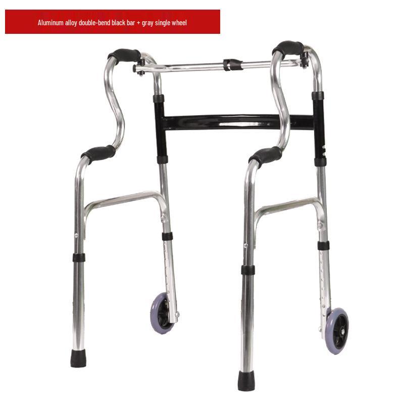 Stainless Steel Rollator Walker with Seat and Wheels - Rehabilitation Support Frame