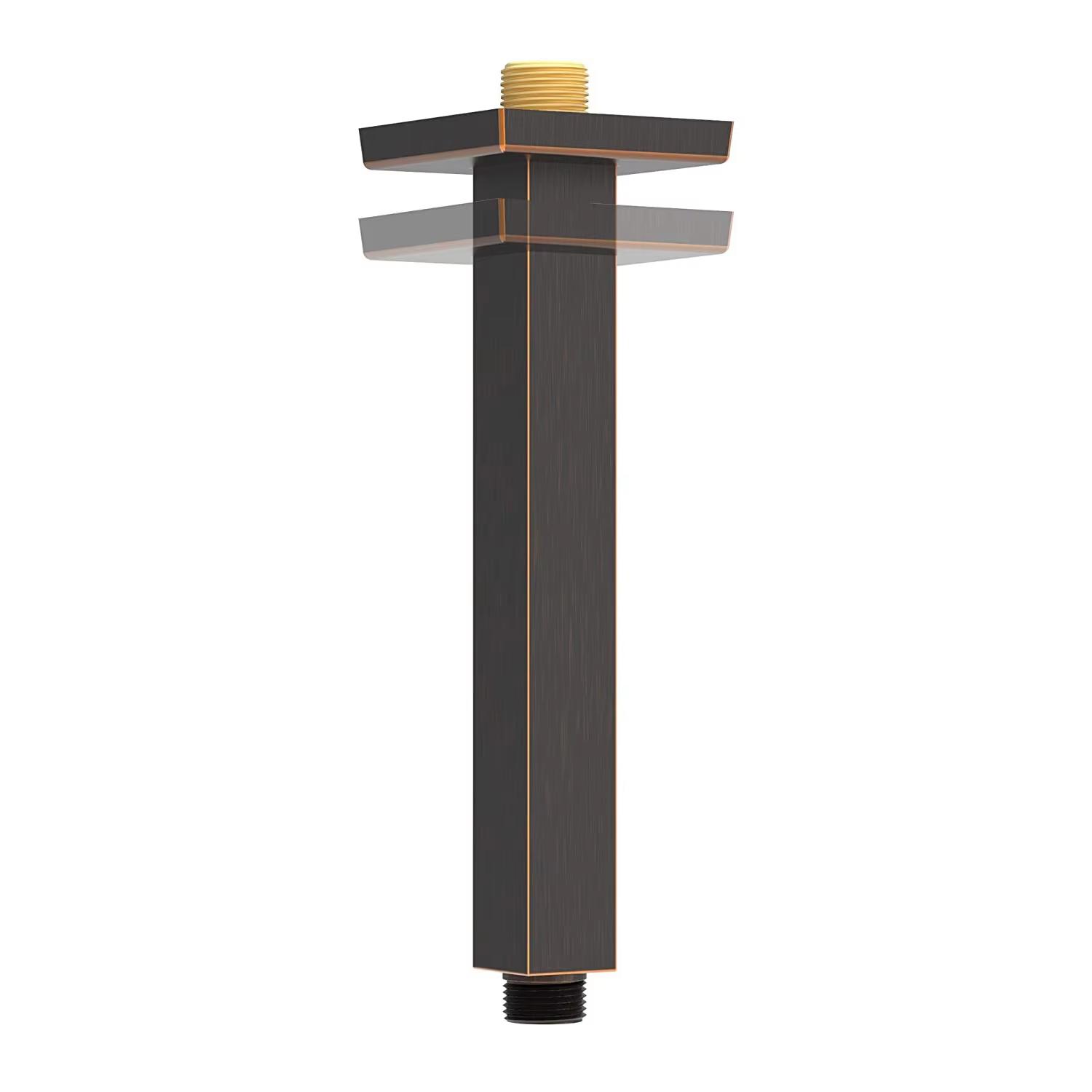 Oil Rubbed Bronze Plated Modern Bathroom Ceiling Shower Arm Brass ORB Rain Shower Head Replacement Brass